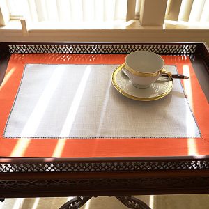 Hemstitch Placemats with Colored Trims-Borders. 14×20″ (Each)
