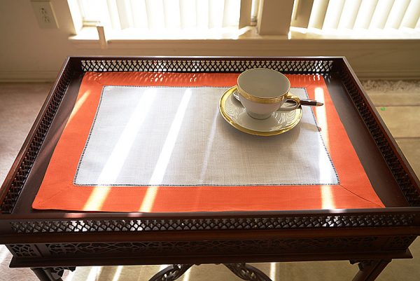 Hemstitch Placemat Orange border