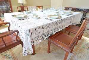 Granny Square Crochet Tablecloth