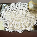 14" Round Crochet White