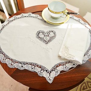 Happy Hearts with “Cluny Lace” Place Mats.